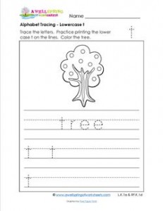 alphabet tracing - lowercase t