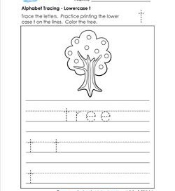 alphabet tracing - lowercase t