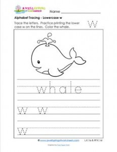 alphabet tracing - lowercase w