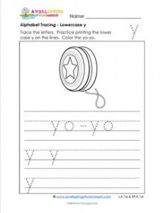 alphabet tracing - lowercase y