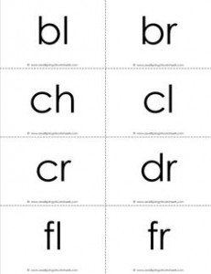 beginning consonant blends flashcards - b-w