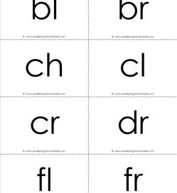 beginning consonant blends flashcards - b-w