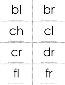beginning consonant blends flashcards - b-w