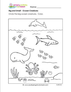 Big vs Small Worksheets  Kindergarten Math Curriculum