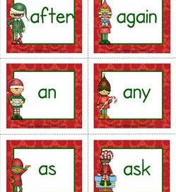 christmas dolch sight word flashcards first grade