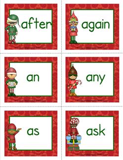 christmas dolch sight word flashcards first grade