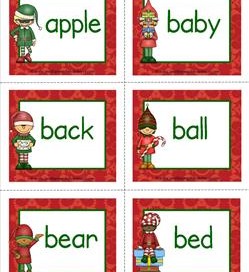 christmas Dolch sight word flashcards nouns