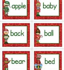 christmas Dolch sight word flashcards nouns