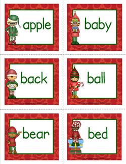 christmas Dolch sight word flashcards nouns