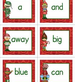 christmas dolch sight word flashcards pre-primer