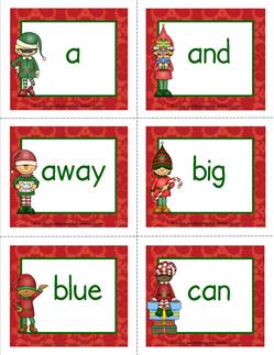 christmas dolch sight word flashcards pre-primer