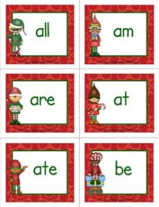 christmas dolch sight word flashcards primer