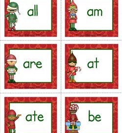 christmas dolch sight word flashcards primer
