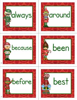 christmas dolch sight word flashcards second grade