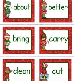 christmas dolch sight word flashcards third grade