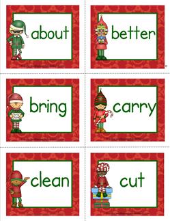 christmas dolch sight word flashcards third grade