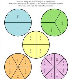 circle fraction cut-outs soft colors