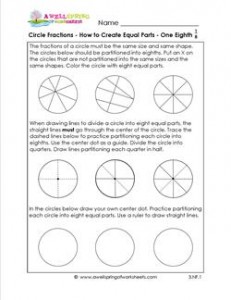 circle fractions - how to create equal parts one eighth