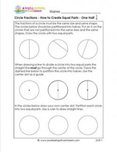 circle fractions - how to create equal fractions 1/2