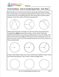 circle fractions - how to create equal parts one third
