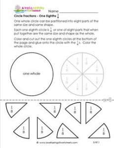 circle fractions one eighth