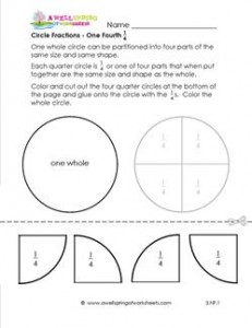 circle fractions one fourth