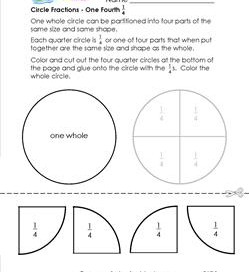 circle fractions one fourth