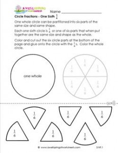 circle fractions one sixth