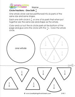 circle fractions one sixth