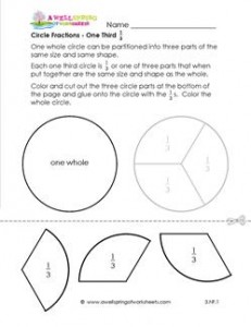 circle fractions one third