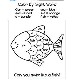 color by sight word worksheets for kindergarten a wellspring