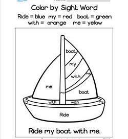 Color by Sight Word - Ride My Boat with Me