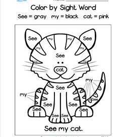 Color by Sight Word - See My Cat