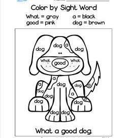 Color by Sight Word - What a Good Dog