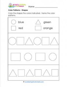 Color Patterns - Shapes - Patterns Worksheets