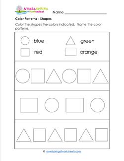 Color Patterns - Shapes - Patterns Worksheets
