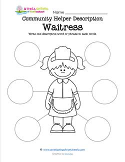 Community Helper Description - Waitress