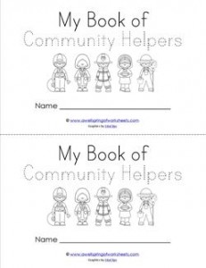 Community Helpers Book - Trace the Words