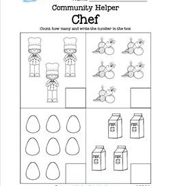 Community Helpers Count How Many - Chef