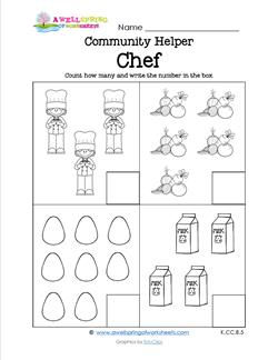 Community Helpers Count How Many - Chef