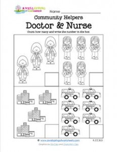 Community Helpers Count How Many - Doctor & Nurse