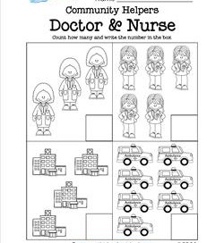 Community Helpers Count How Many - Doctor & Nurse