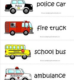 Community Helpers Vocabulary Cards - Community Helper Vehicles