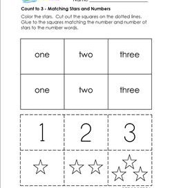 Count to 3 - Matching Stars and Numbers