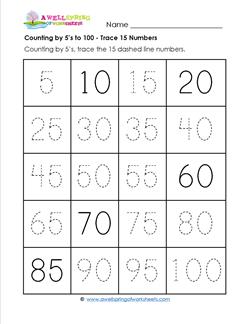 Number Chart Counting By 5s