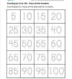 Counting by 5's to 100 - Trace All the Numbers