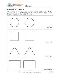 Counting to 2 - Shapes