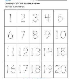 Counting to 20 - Trace All the Numbers
