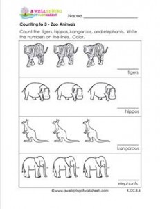 Counting to 3 - Zoo Animals