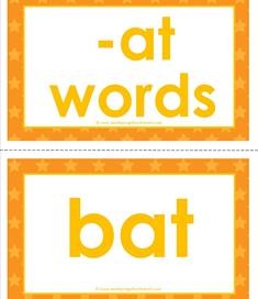 cvc word cards -at words